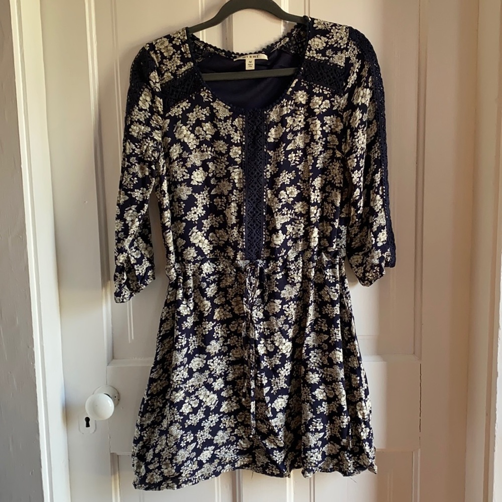 Miami Navy Blue Floral Dress